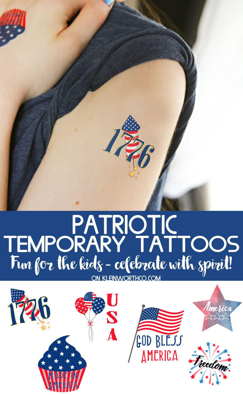 Free Printable Patriotic Temporary Tattoos - Taste of the Frontier